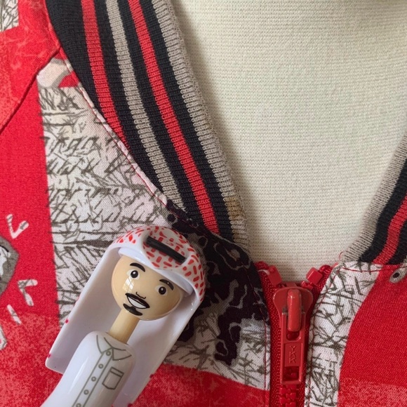 Vintage Giraffe Print Red Bomber Jacket 1990's 90's Animal Safari Bomber Jacket - Picture 9 of 10